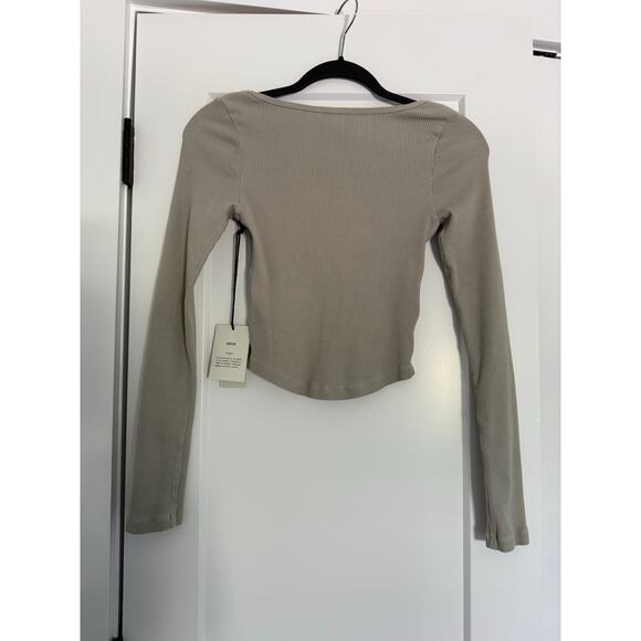 $118 New Agolde Ridley Rib Top - Rice Paper - Small - Picture 6 of 11